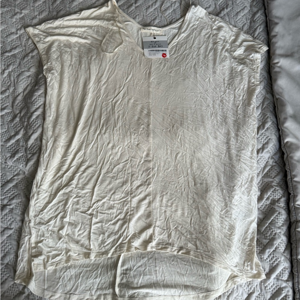 Cream Sleeveless Top